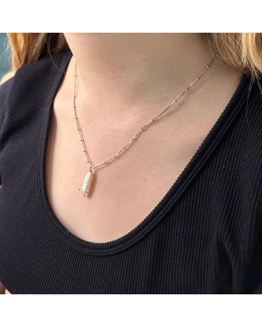 Clemence Wren Metallic Baroque Freshwater Pearl Necklace