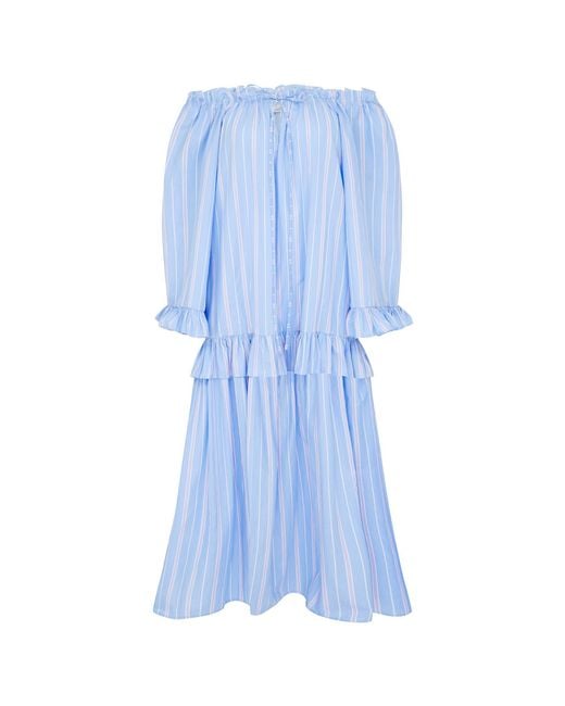 Lisa The Label Blue Le Jardin Blossom Puff Dress