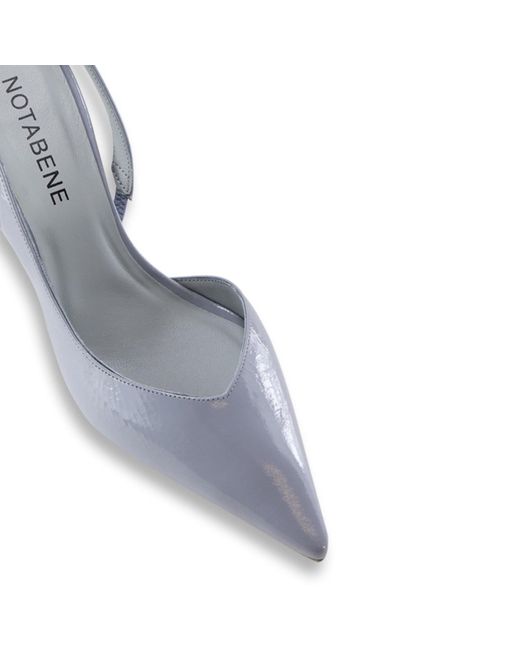 Notabene Blue Emira Slingback Stilettos, Ice Patent
