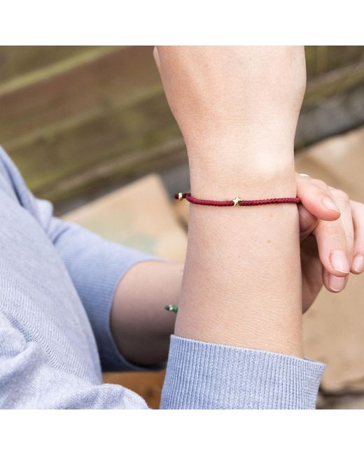 Harbour Uk Red Golden Star Vermeil Rope Bracelet