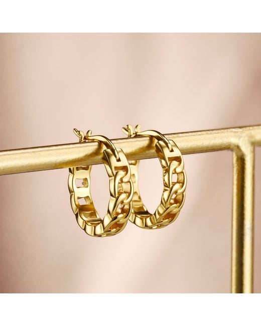 Posh Totty Designs Metallic Curb Chain Link Hoop Earrings