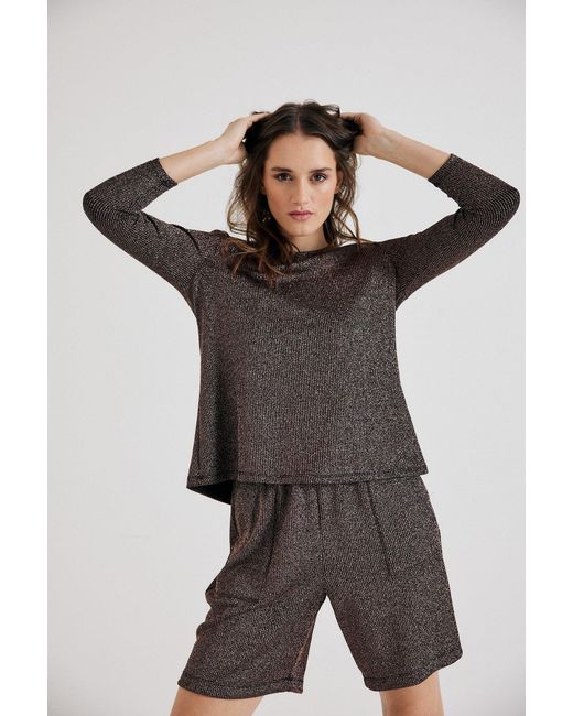 Lindsay Nicholas New York Gray Disco Glitter Shorts