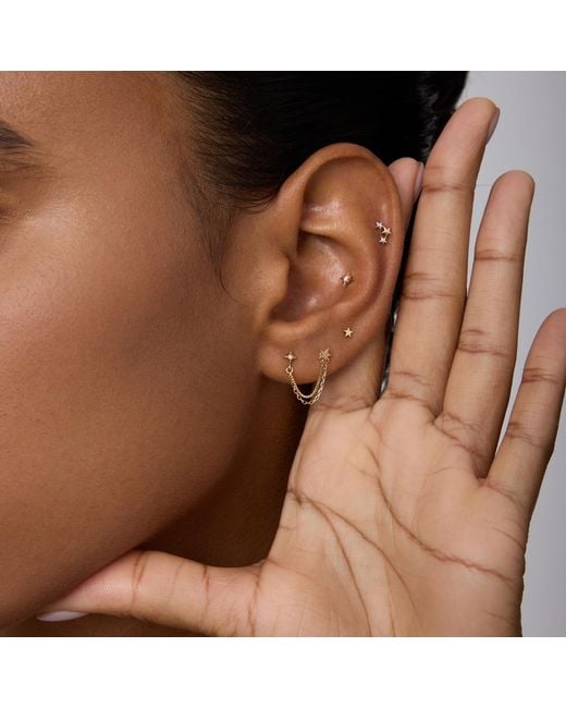 Vanhi White 14K Solid Mini Star Flat Back Stud