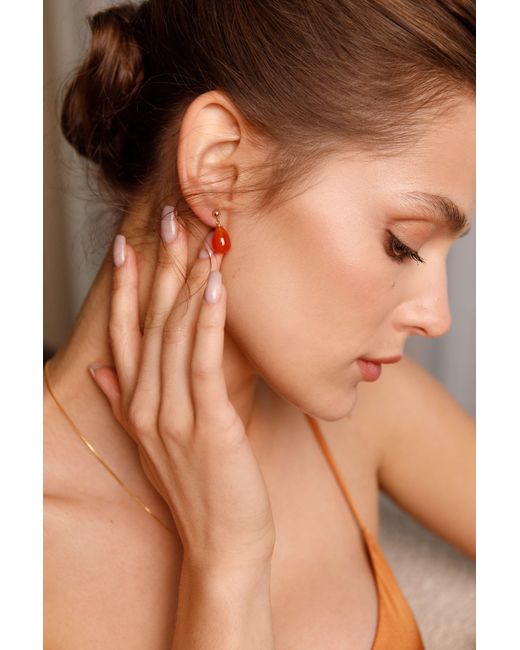 Katy Faye Orange August Sardonyx Earrings