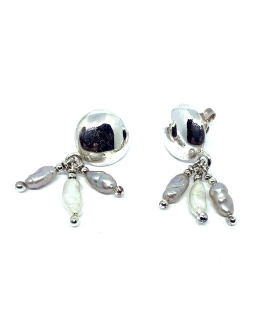 Tg-Jewellery by Tamara Gervasio Blue Bottone Stud Earrings – Sterling & Freshwater Pearl