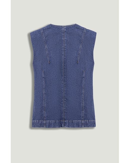 Nocturne Blue Button-Front Denim Vest
