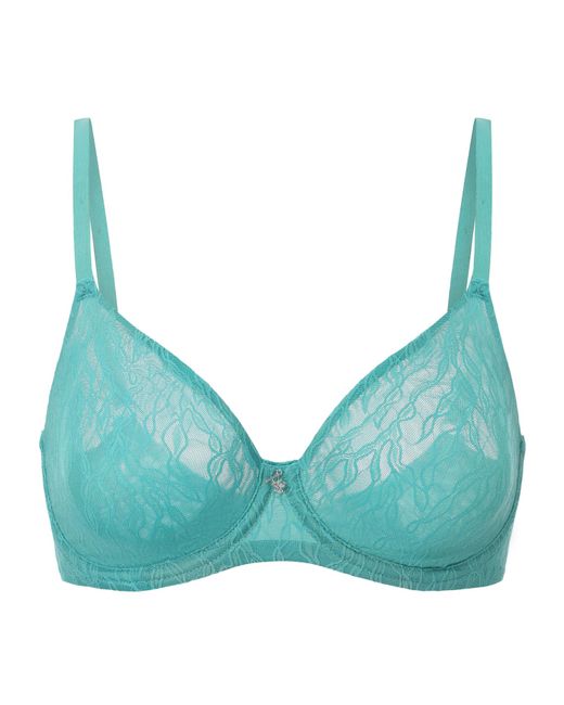Amour D'agnette Blue Julie Molded Lace & Mesh T-Shirt Bra