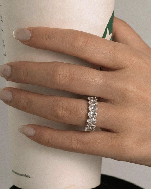 Diamonbliss Metallic Oval Cut Eternity Ring