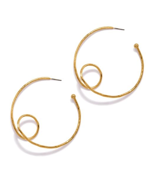 Jaredjamin White Loop-De-Loop Hoop Post Earrings