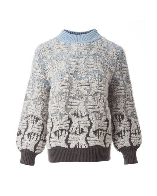 Fully Fashioning Gray Women's Blue / White / Grey Fully Fashioning