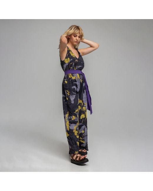 ARTISTA Blue Diana Printed Palazzo Leg Jumpsuit