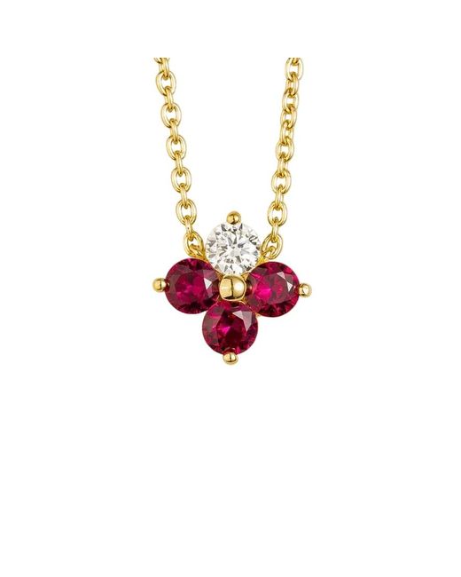 Juvetti Red Clover Ruby & Diamond Necklace