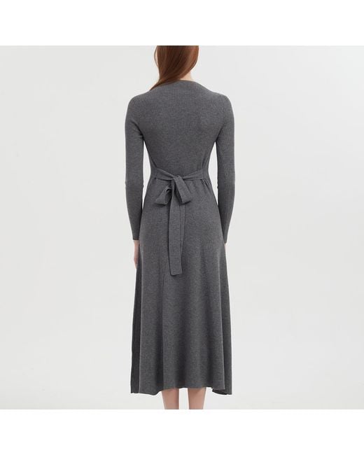 NUAJE NUAJE Black Anita Long Sleeve Merino Wool Dress