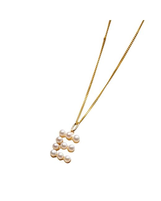 Posh Totty Designs Metallic 9Ct Pearl Initial Charm Necklace