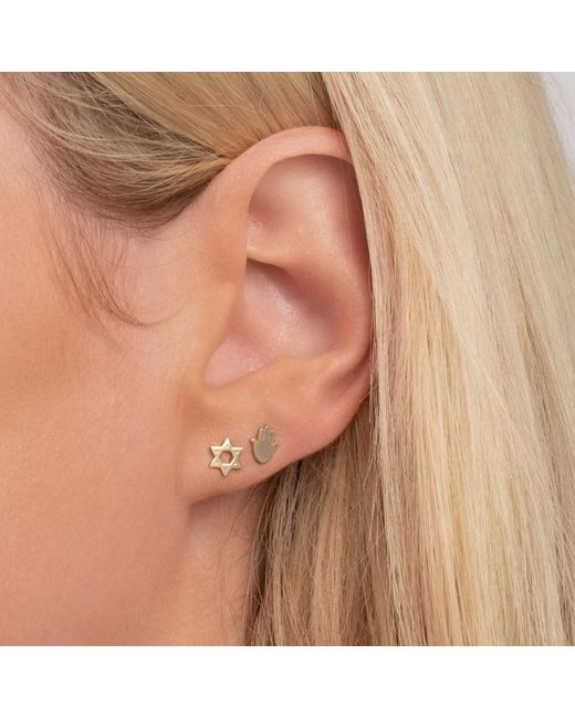 Maya Brenner Metallic Charm Stud
