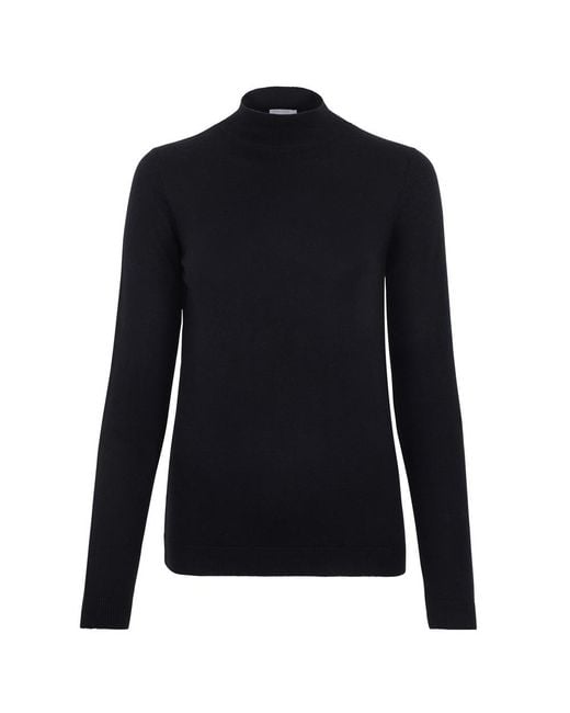Paul James Knitwear Blue Pure Extra Fine Merino Wool High Neck Hayley Jumper