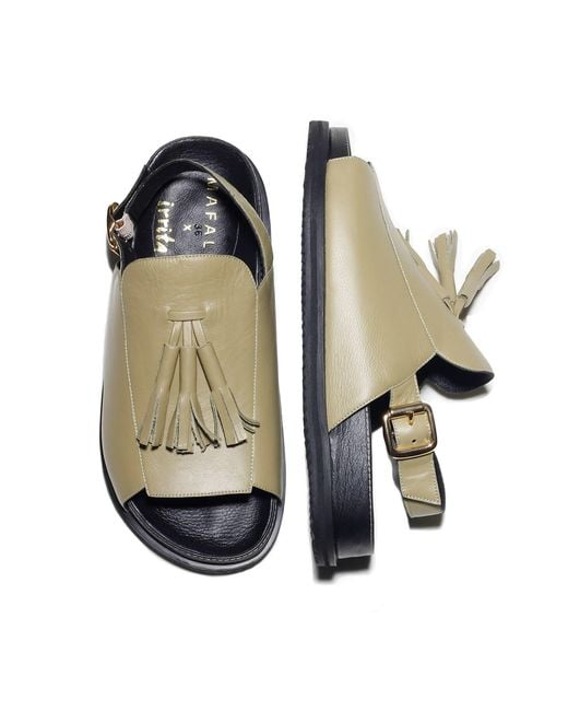 Mafalda Green Rita Tassel Chunky Sandals
