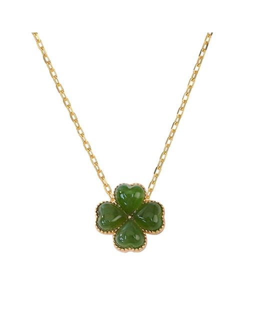 seree Metallic Jardin Jade Pendant Necklace