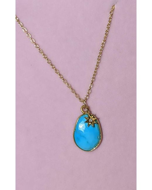 KAMARIA Blue Necklace With Diamond Star Charm