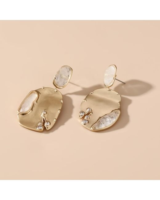 Rare Matters Jewelry Metallic Clear Quartz Drop Earrings