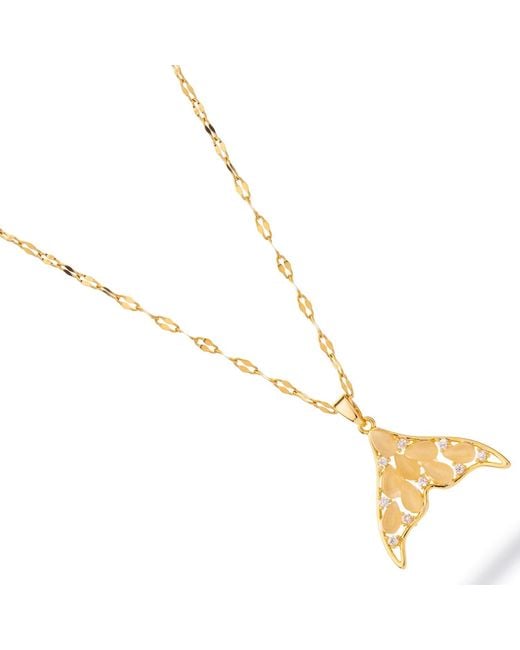 Ebru Jewelry Metallic Mystic Mermaid Tail Pendant Necklace