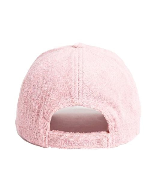 Maison Tangerine Pink Terry Cotton Baseball Cap Soft