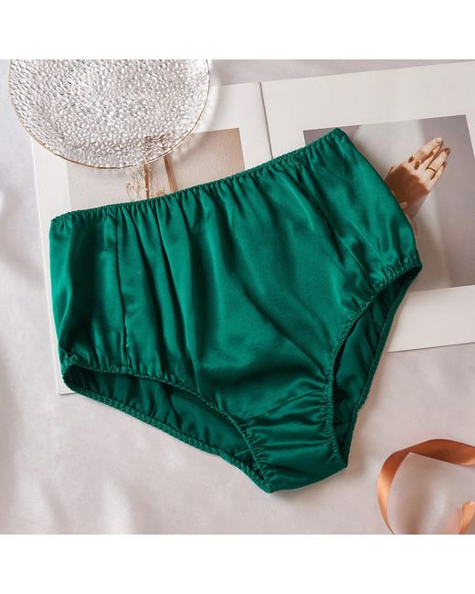 Soft Strokes Silk Green Set Of Two Pure Mulberry Silk French Cut Panties