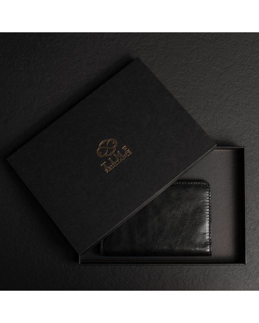 Time Resistance Black Small Leather Passport Holder For