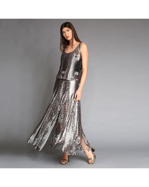 Silvia Serban Gray Laser Cut Top