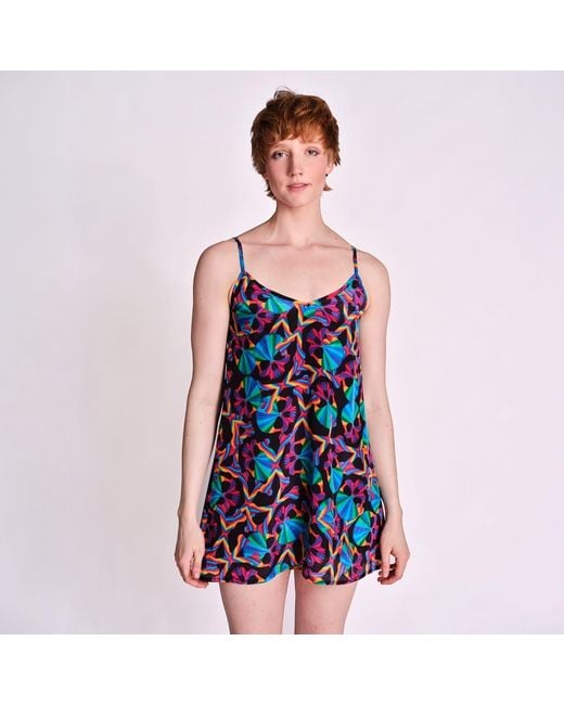 Any Old Iron Blue Skull Short Dress