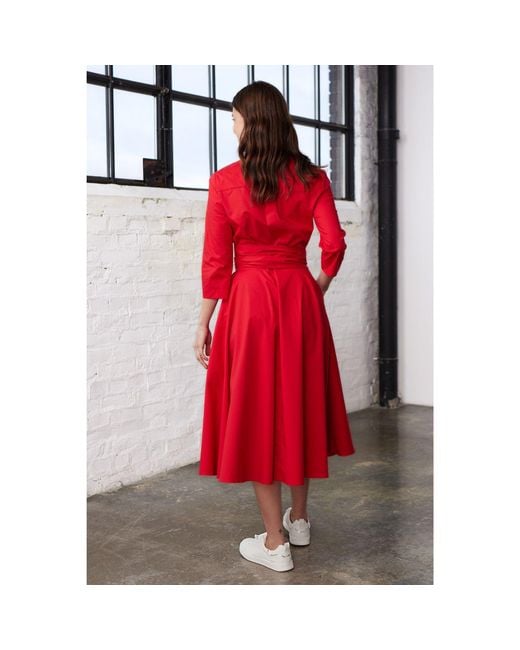 Marianna Déri Red Shirtdress With Tie Belt