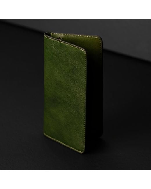 Time Resistance Green Leather Coat Wallet for men