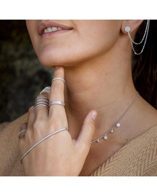 SALLY SKOUFIS Metallic Naked Palm Cuff With Made Cz Diamond Stimulant