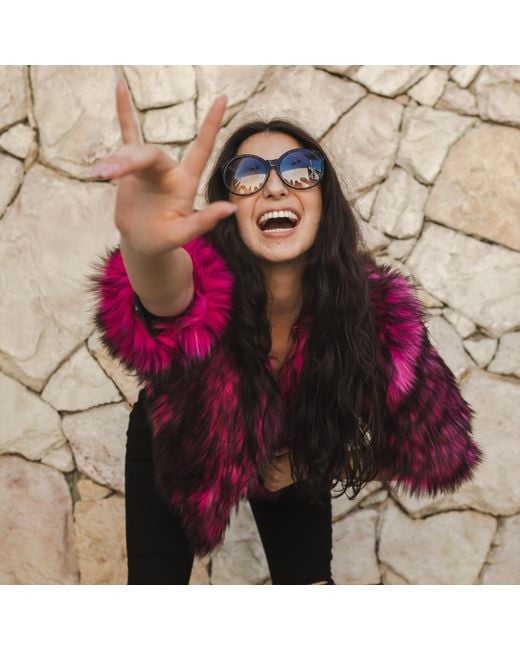 Jennafer Grace Multicolor Planet Queen Faux Fur Jacket