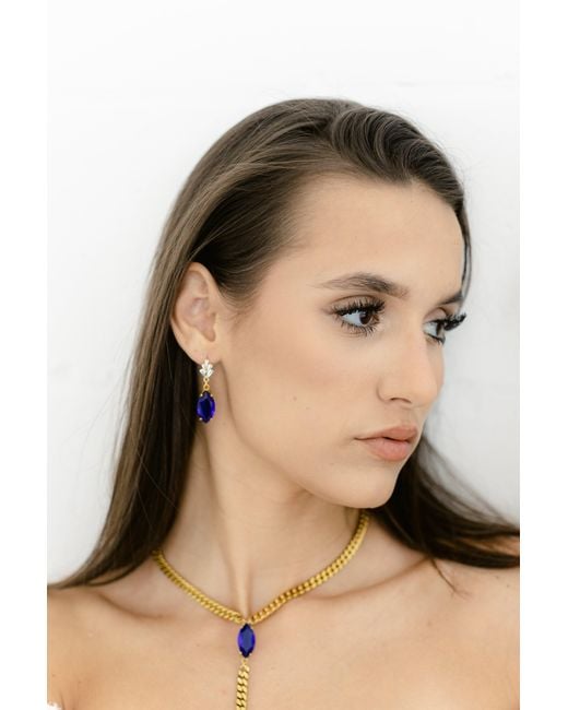 Adriana Pappas Designs Blue Marquise Lariat