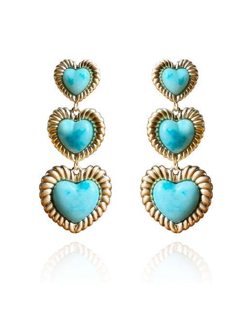 Laura Gray Metallic Sloan Triple Heart Earrings