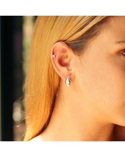 Spero London White Sterling Marquise Stud Piercing Single Earring