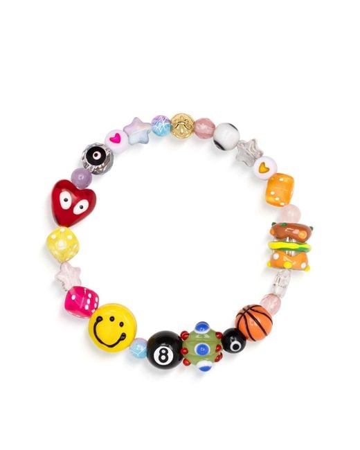 Nialaya Blue Happy Life Beaded Bracelet for men