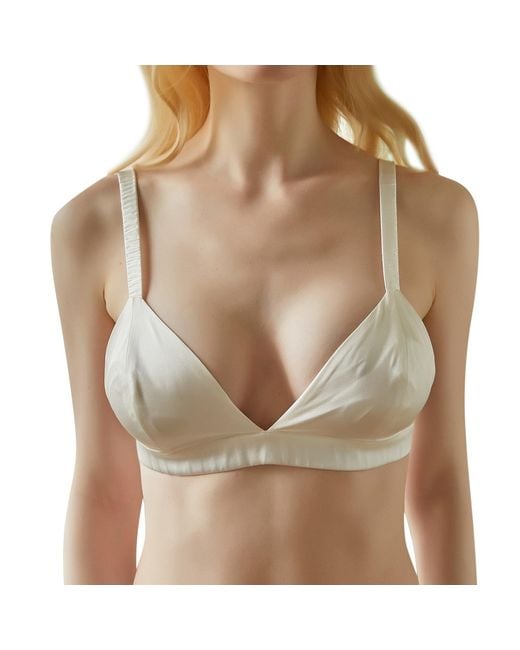 Soft Strokes Silk White Classic Pure Silk Bralette