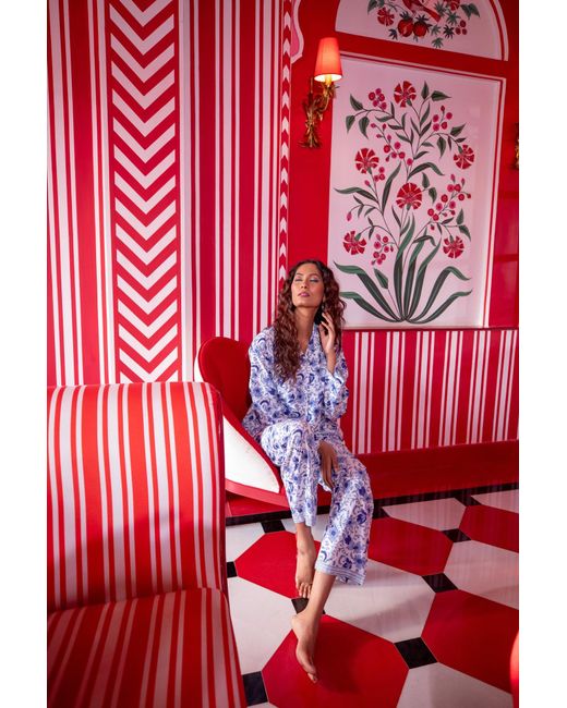 NoLoGo-chic Blue Hand Block Printed Pj's