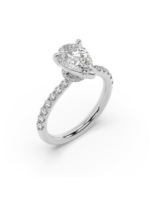 Artisan Metallic Lab-Grown Drop-Shaped Diamond Solitaire Ring