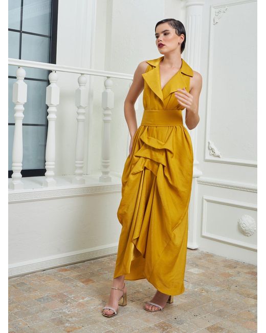 Lumina Eligma Yellow The Tuxedo Dress