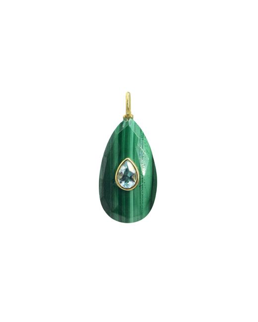KAMARIA Green Malachite Gemstone Pendant With Topaz