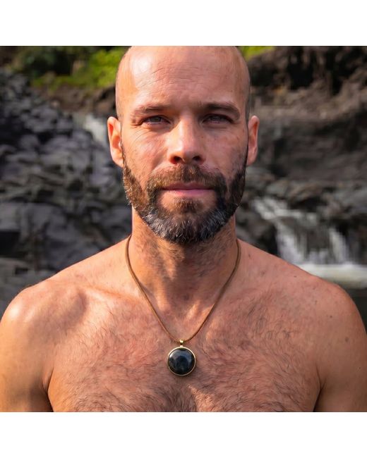 Ormiro Metallic Shungite Emf Protection Pendant Necklace for men