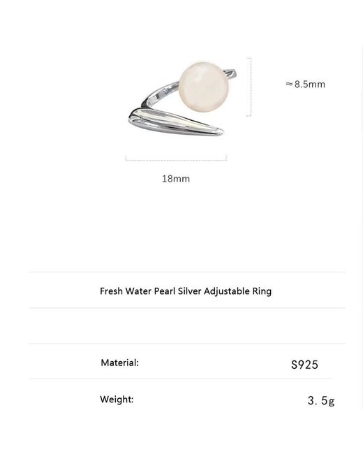 Angel Barocco White Adjustable Cross-Design Freshwater Pearl Ring