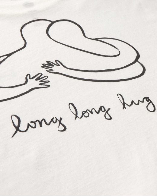 Thinking Mu White Hug Aaron Long T-Shirt for men