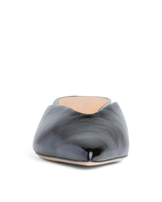 Beautiisoles by Robyn Shreiber Made in Italy Black Gal Leather Mule Comfortable Low Heel Elegant For Work & Valentine Evening