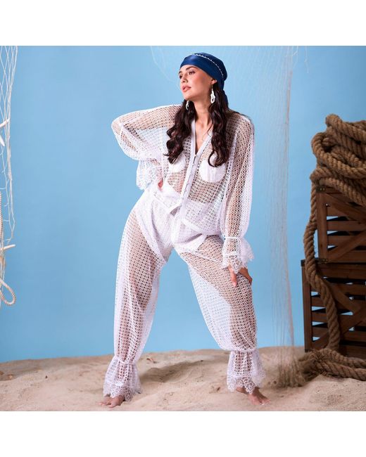 GLAM ON YOU White Delphine Pants