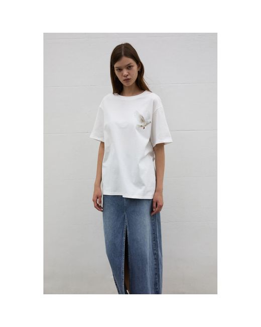 Sour Figs White Flying Dove Print T-Shirt