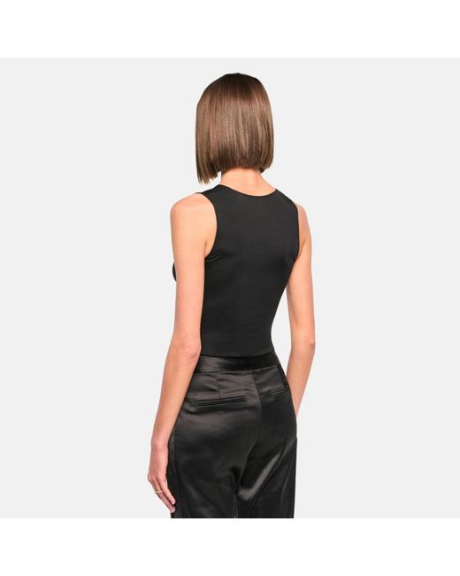 OW Collection Black Chiara Cut Out Sleeveless Top